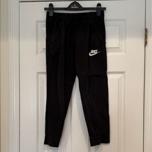 Nike Kids Black Sweatpants with White Logo